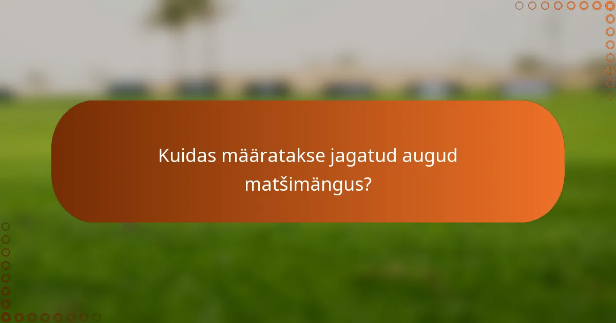 Kuidas määratakse jagatud augud matšimängus?