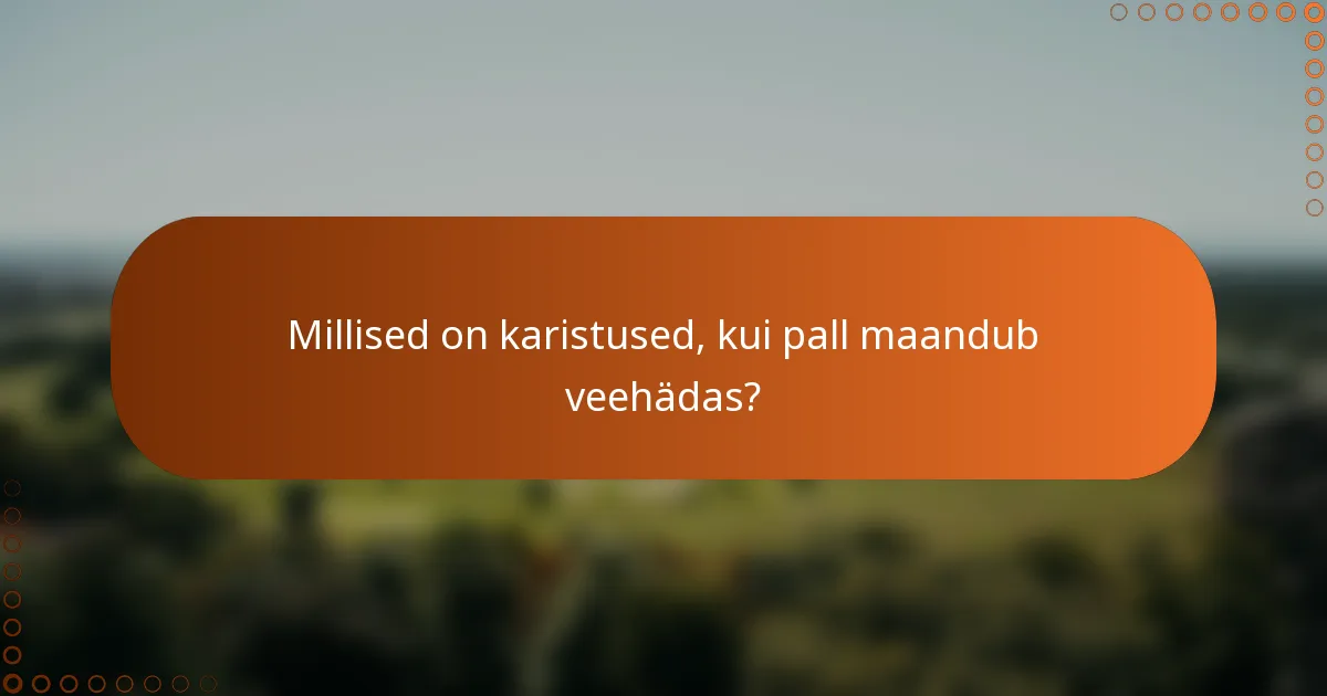Millised on karistused, kui pall maandub veehädas?