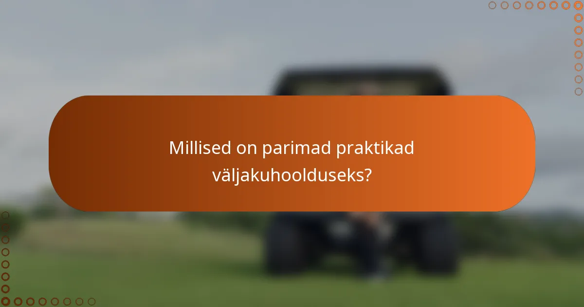 Millised on parimad praktikad väljakuhoolduseks?