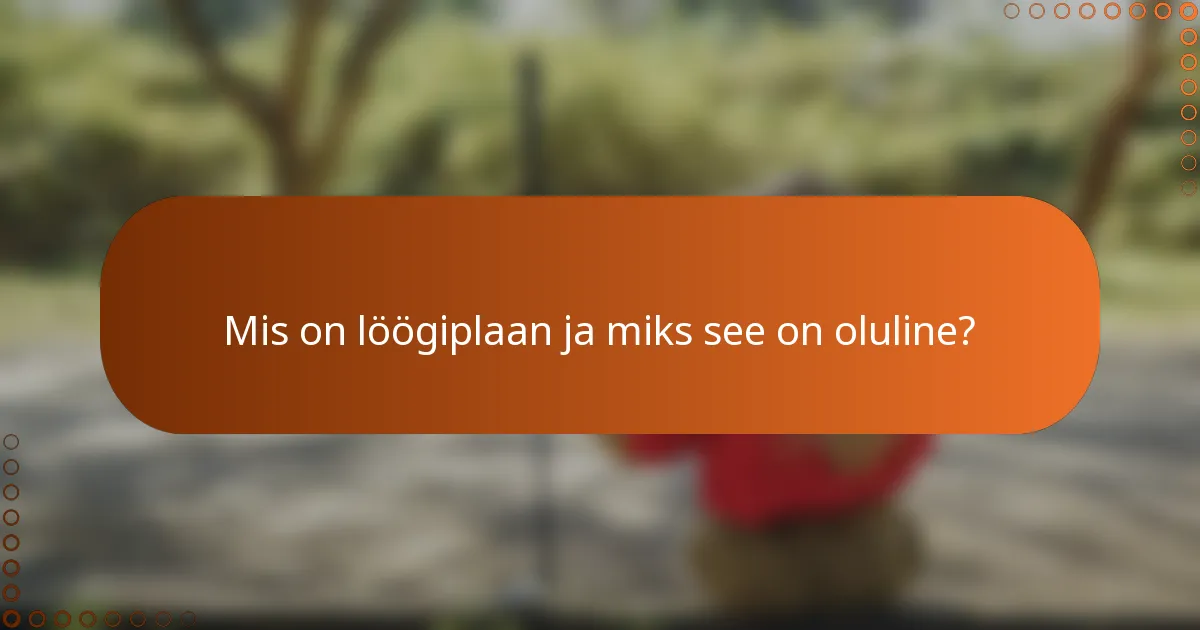 Mis on löögiplaan ja miks see on oluline?